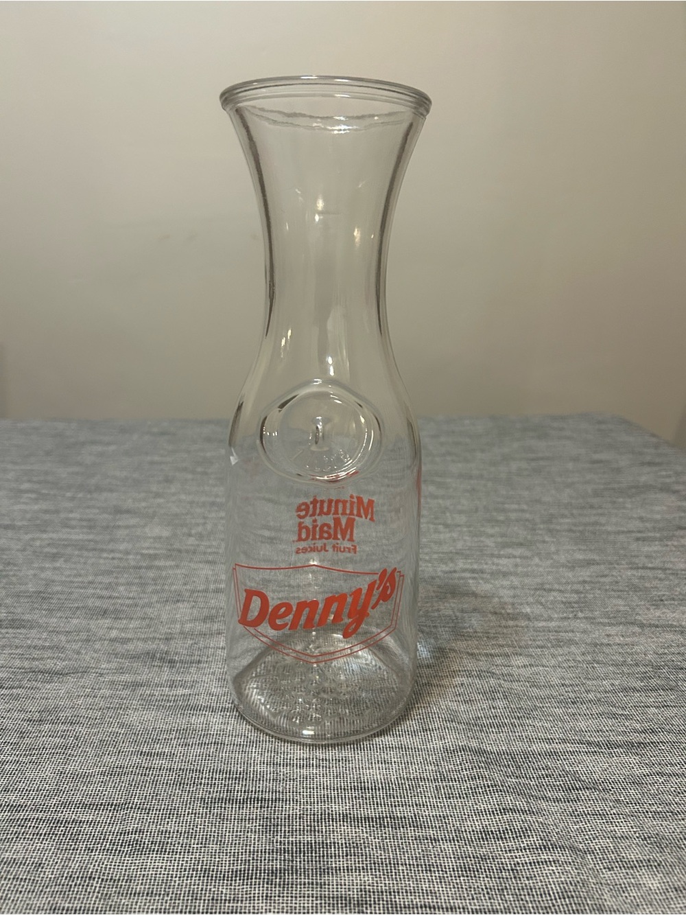 Vintage Restaurant Denny's Minute Maid Orange Juice Carafe 1 Liter Glass